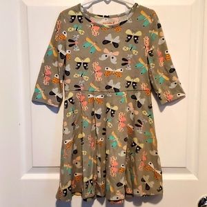 Cat & Jack Girls Gray Butterfly Long Sleeve Dress - Size Small (6/6X)